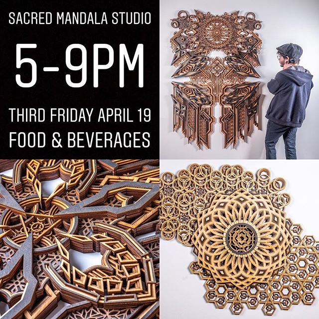 It's already been a year since our grand opening thrown down last year with @jungle_asian_redneck. Time to do it again, on 4/19 for Third Friday in Downtown Durham, this time featuring @grebniew_kaz work! Large series of laser cut sculptures, food and beverages provided, plus a more permanent art installation going in as well. Don't miss out - come join us and see!!